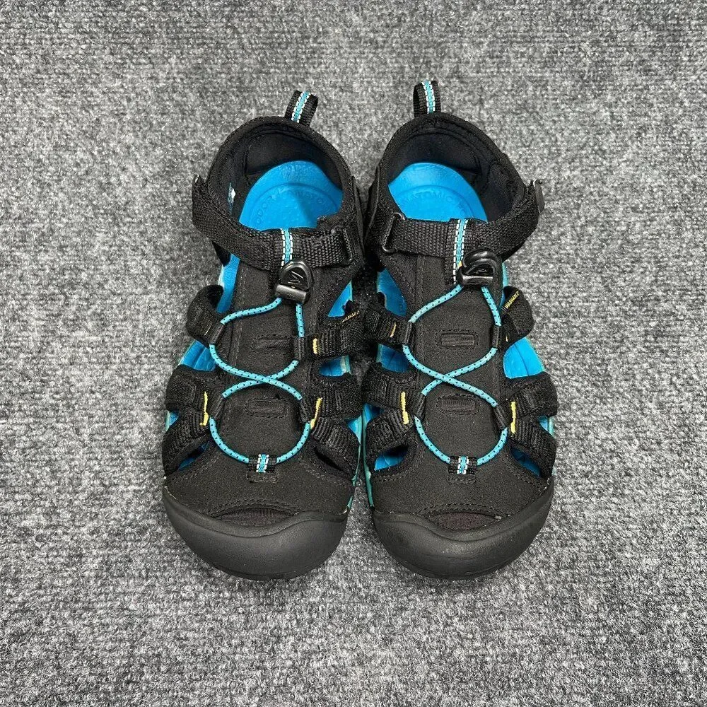 Keen Seacamp II CSX Water Sandals‎ Boys 5 Black Blue Outdoor Waterproof Hiking